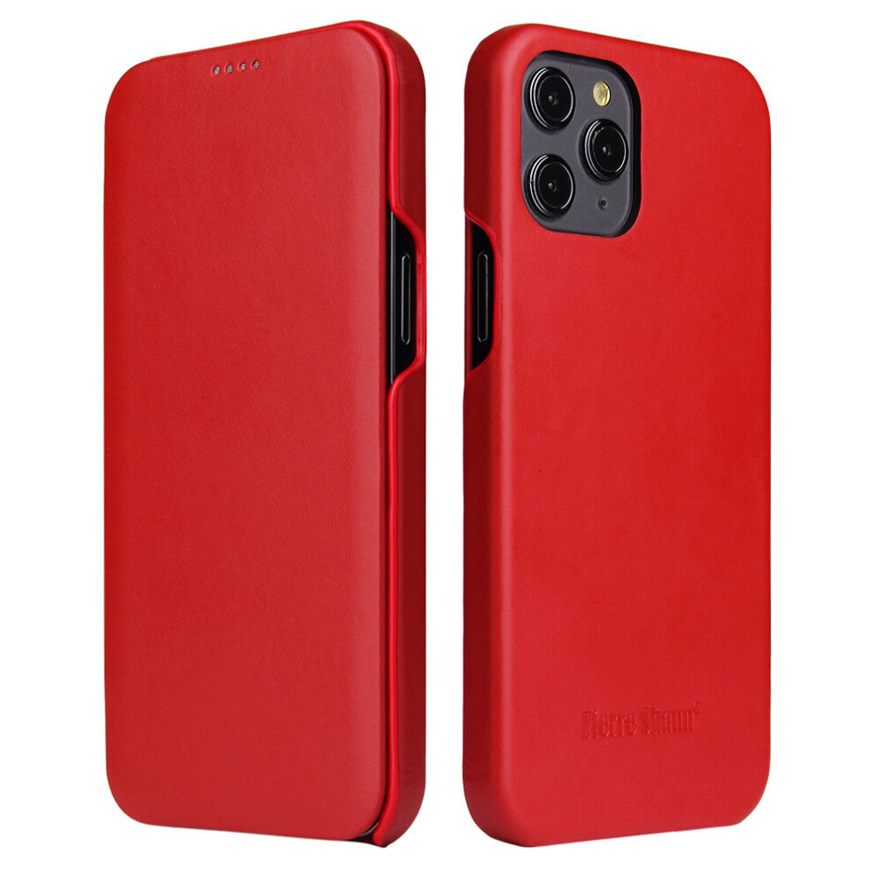 Case for iPhone 8/7/2020 SE Red Genuine leather card flip top leather No323709