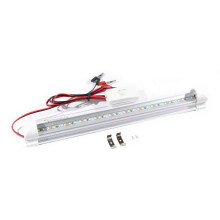 12V 4ft LED Tube Light 6000K, 18W, 1350lm, Clear Cover - Indoor low-voltage lighting for caravans, boats, motorhomes (switch & brackets included)