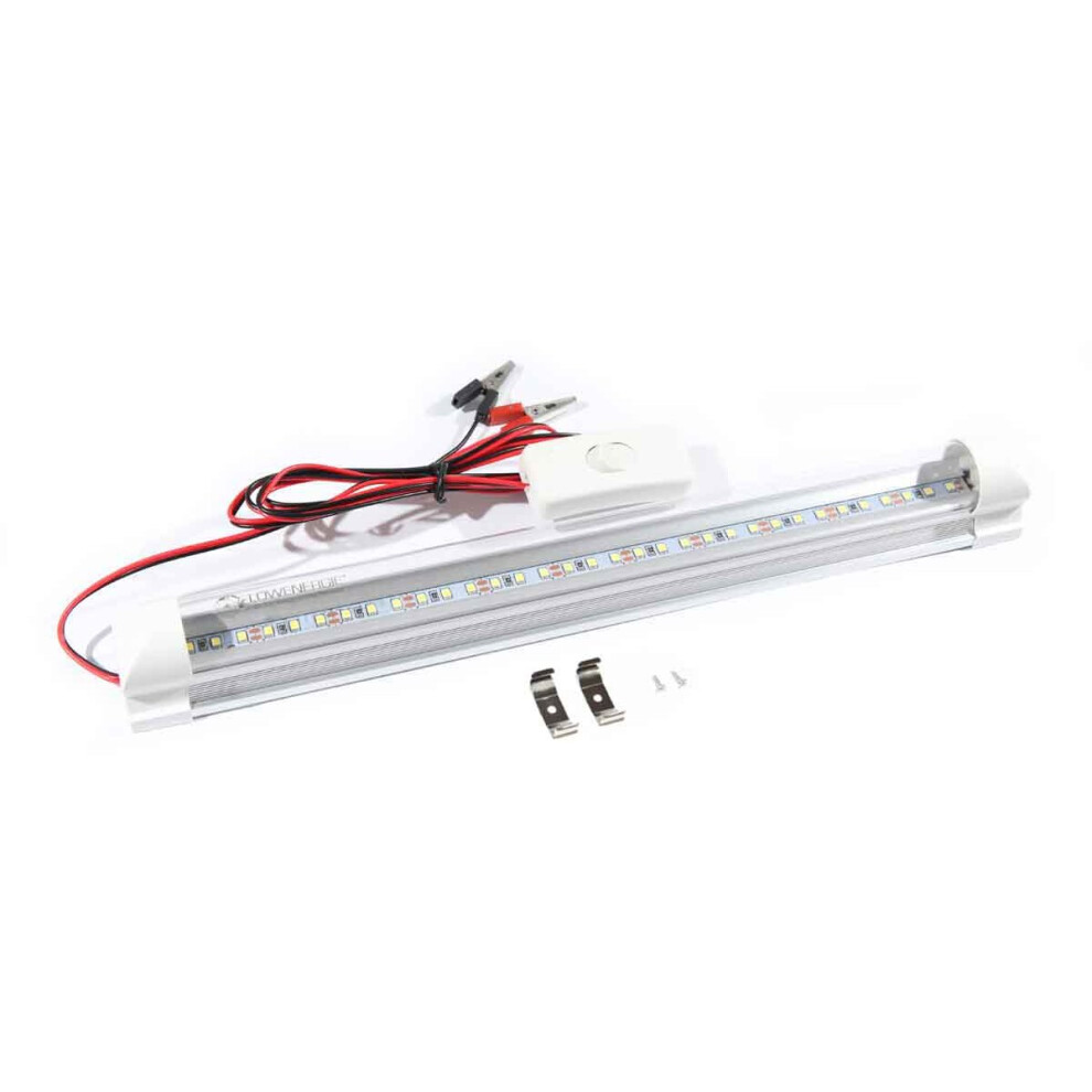12V Integrated LED tube, 4ft, 6000K, Clear finish