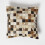 Homescapes Small Block Check Brown & Cream Leather Cushion 45 x 45 cm 1