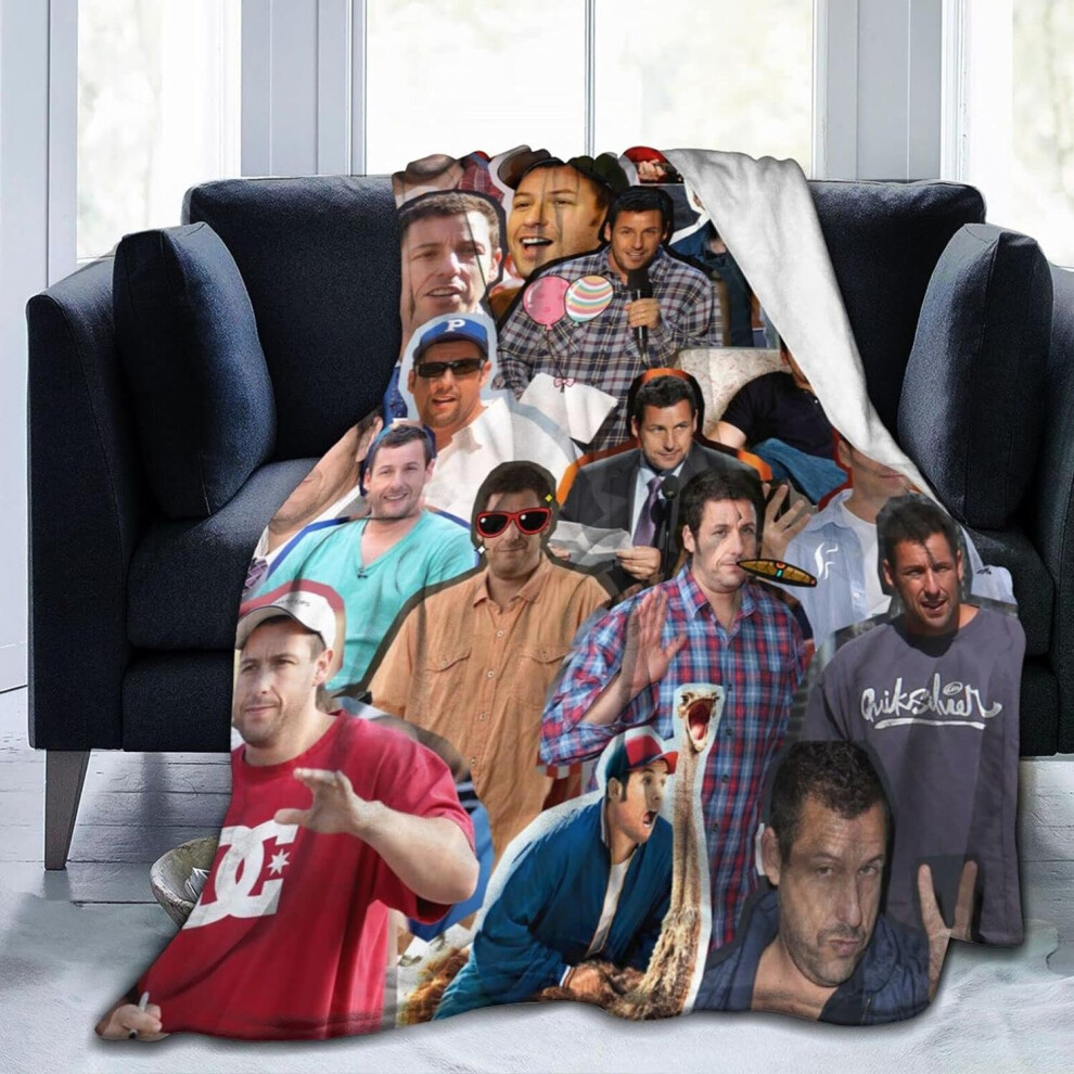 (125CM X 100CM) Adam Sandler Posters Photo Throw Blanket Room Decor Warm Lightweight Fluffy Soft Plush Blankets Gifts for Women Men All Season