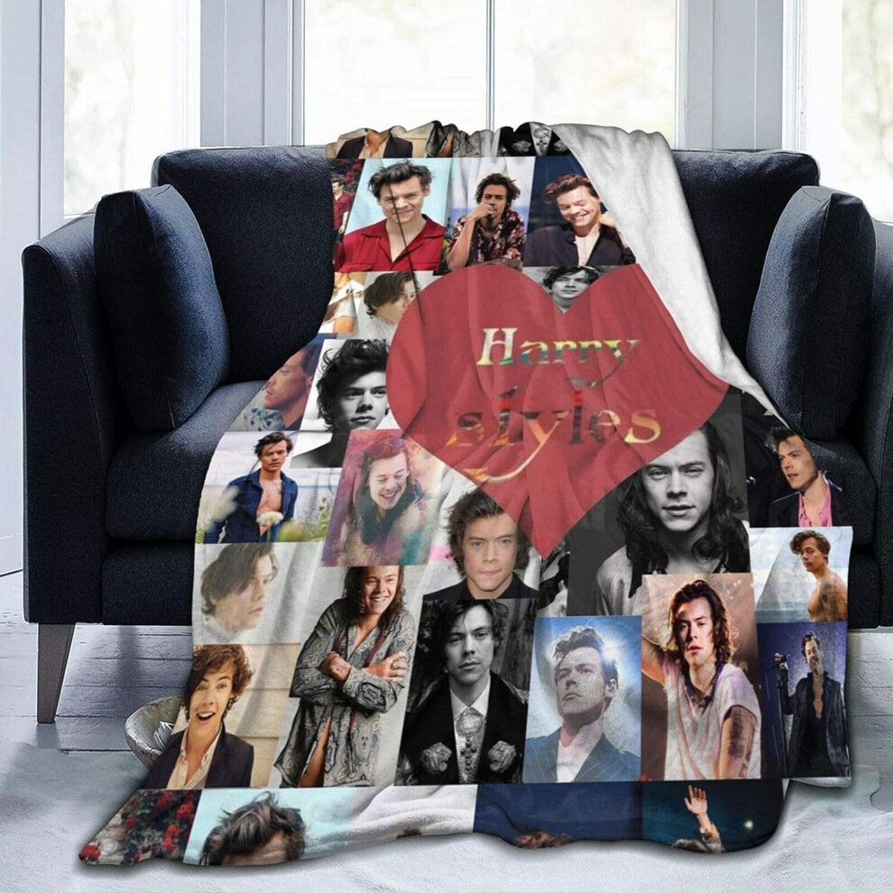 (125CM X 100CM) HarryStyles Blanket Flannel Throw Blanket Ultra Soft Micro Fleece Blankets Bed Couch Living Room