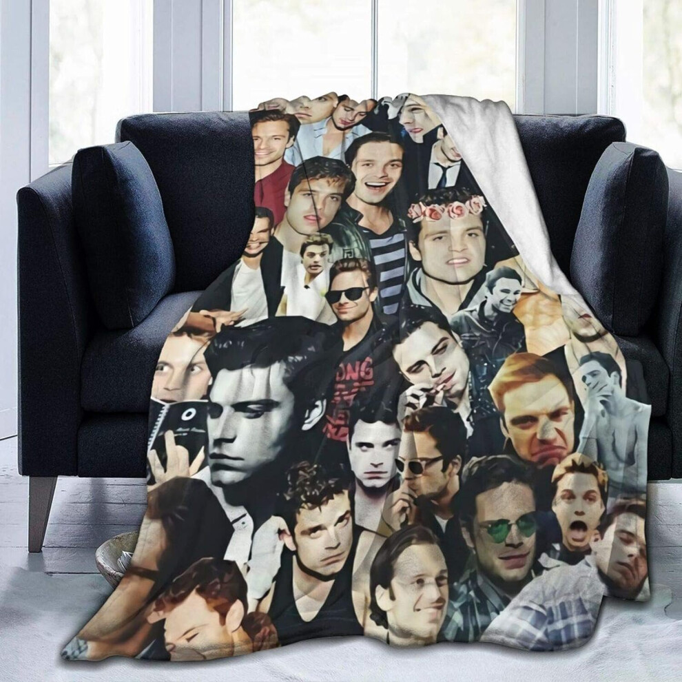 (125CM X 100CM) Blankets Sebastian Stan Soft and Comfortable Bed Blankets Bedding MicroPile Wool Blankets Room Decoration Carpets Living Room Sofas Th