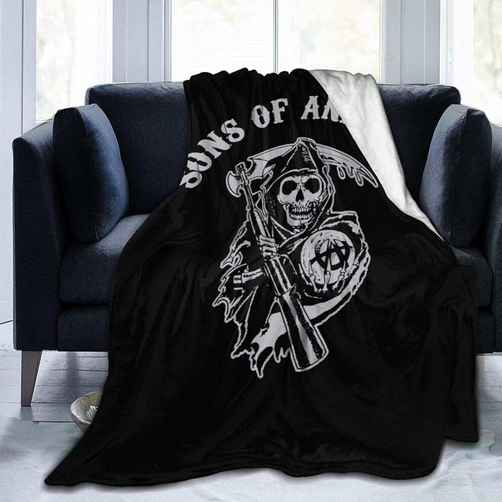 (200CM X 150CM) Bed Blanket Sons of Anarchy Fleece Blanket Soft Warm Throw Blanket for Women Men Kids All Seasons for Bed Sofa Couch Office Travel