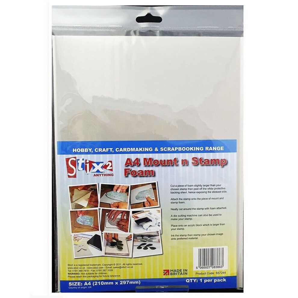 Stix2 A4 Mount N Stamp Repositionable Adhesive Foam Sheet Acid Free Craft 57244