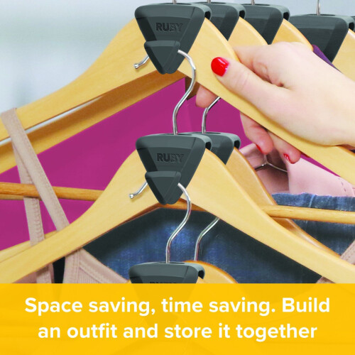 Ruby Space Triangles Mega 18 piece set : The Space Saving Hangar Hooks 1