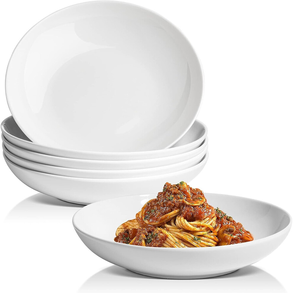 (6pc set) Salad Pasta Bowls Serving Bowl Set White Porcelain