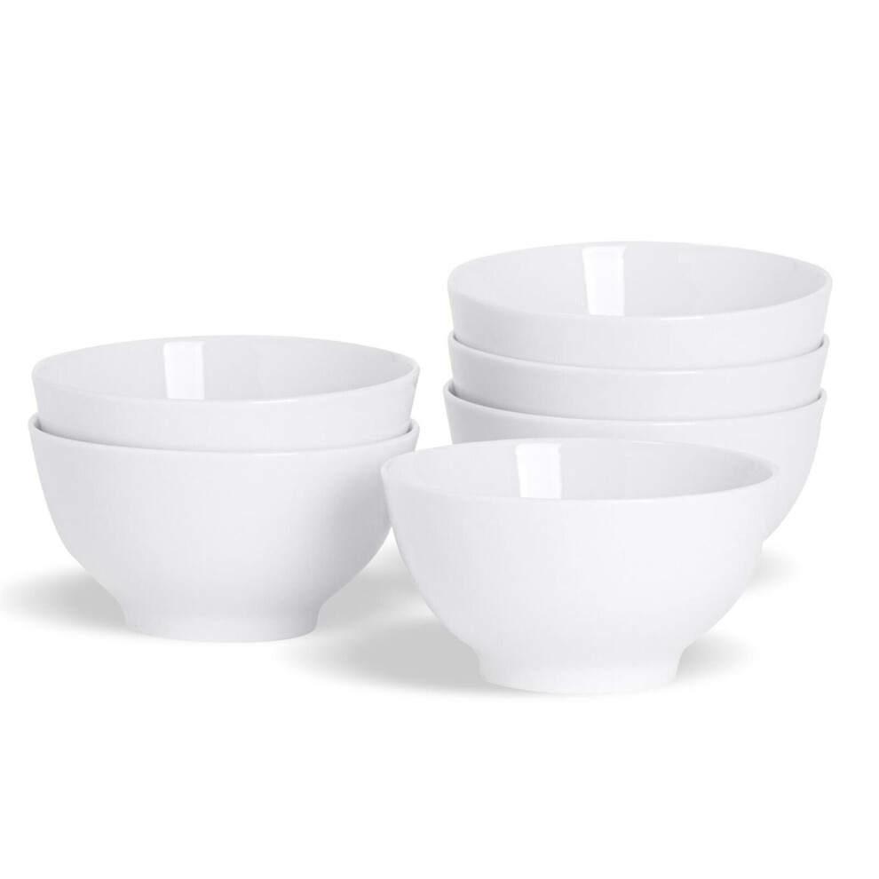 (6pc set) Cereal Bowl Set Rice Soup Bowls WHT Porcelain Gift