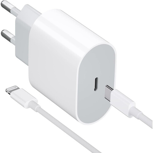 20W USB-C Power adapter fast charger for iPhone + 1M Cable