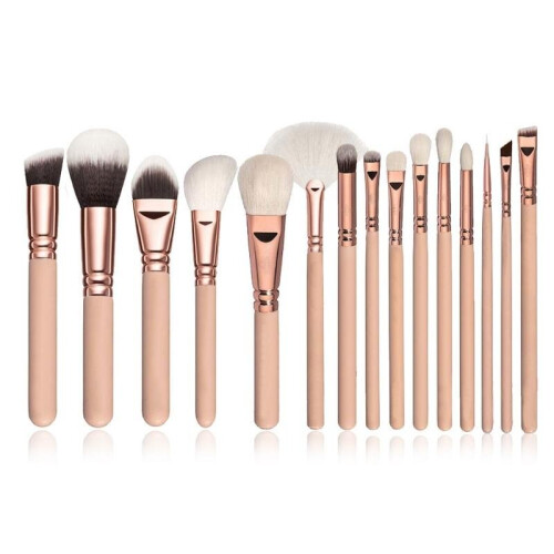 Επαγγελματικά πινέλα μακιγιάζ 15pcs Χριστουγεννιάτικα δώρα PINK 1