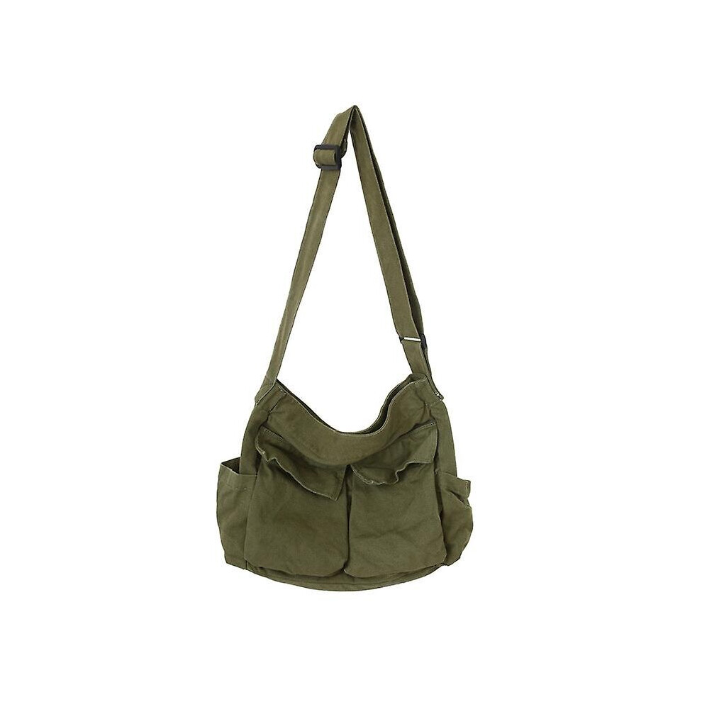 Wabjtam Canvas Messenger Bag Large Hobo Crossbody Bag With Multiple Pockets Canvas Shoulder Tote Bag For Women And Men