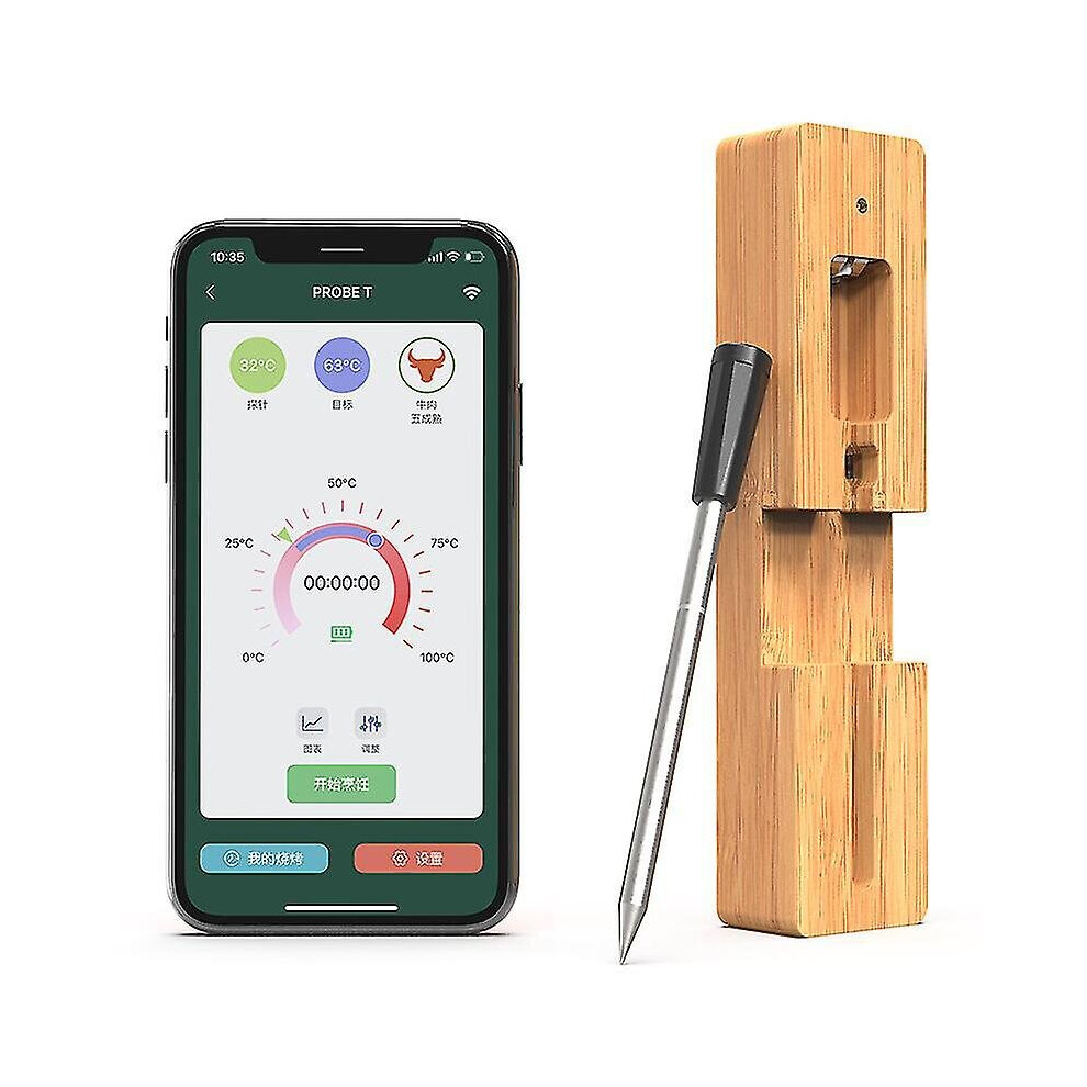Wireless Smart Meat Thermometer - Oven Grill Thermometer with Bluetooth and WiFi Connectivity