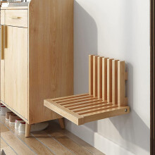 (Natural Color) Lugshiree Shower Seat Benchwall-mounted Folding Stool Chairshower Stool For Inside Showerentryway Solid Wood Shoe Changing Stool For Kids Adultsplus S