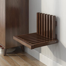 (Walnut Color) Lugshiree Shower Seat Benchwall-mounted Folding Stool Chairshower Stool For Inside Showerentryway Solid Wood Shoe Changing Stool For Kids Adultsplus S