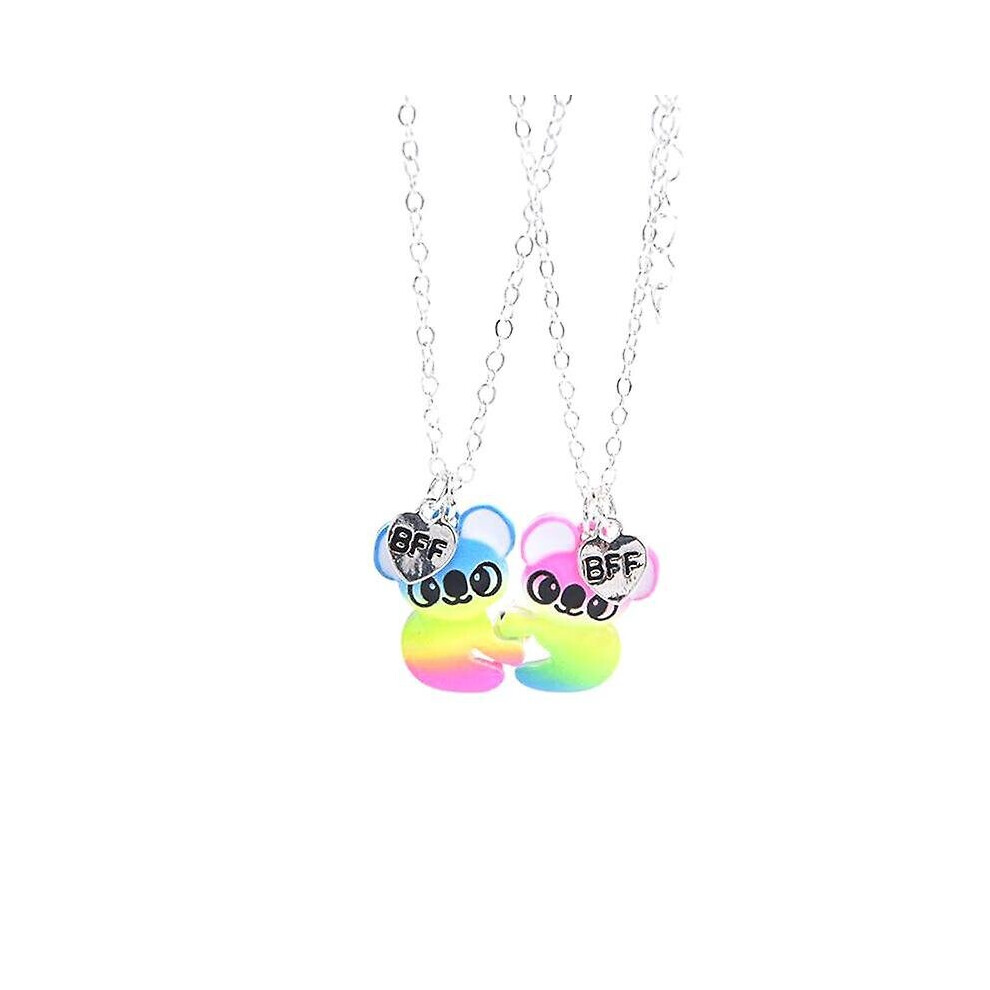 1Pair Cute Colorful Raccoon Pendant Best Friend Necklace Friendship Jewelry Gift