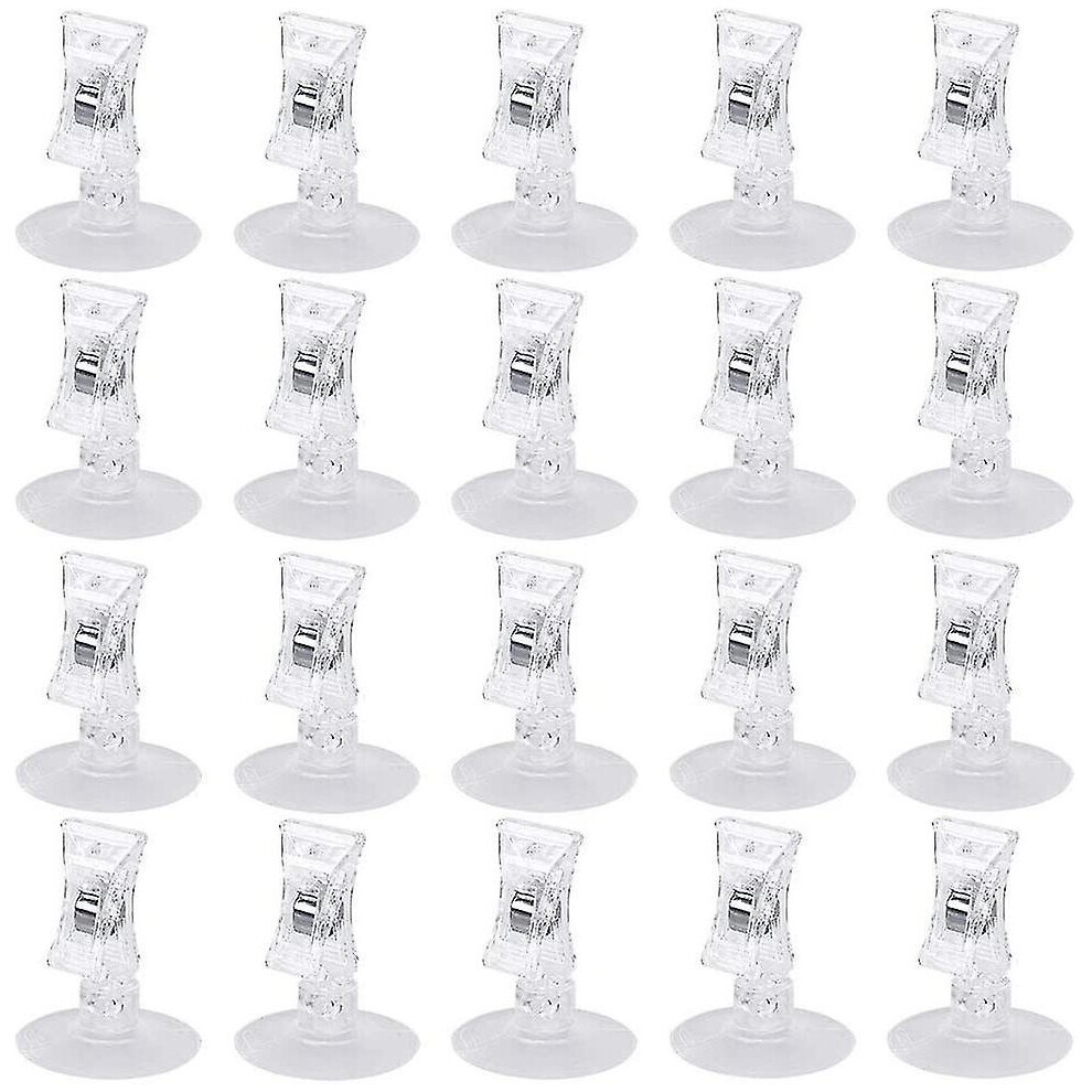 20 Pcs Heilwiy Gift Suction Cup Clips, Advertising Display Sign Clips Clear