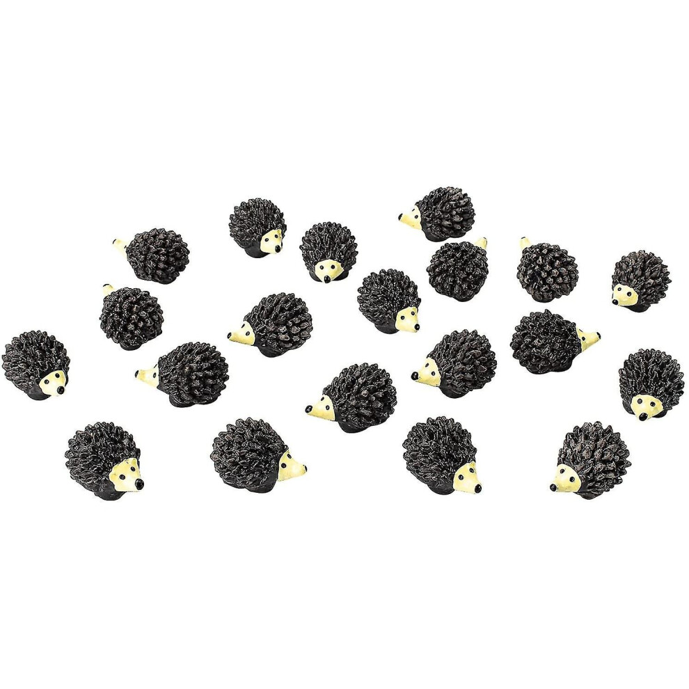 20 Pcs Miniature Hedgehog Figurines Hedgehog Models Cake Cupcake Topper Fairy Garden Miniature Moss Landscape Diy Terrarium Crafts Ornament Accessorie