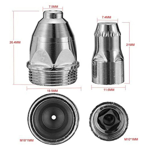 P80 Plasma Electrode Tip Nozzle 1.5 100amp Plasma Cutting Torch Consumables Accessory 35pcs 1