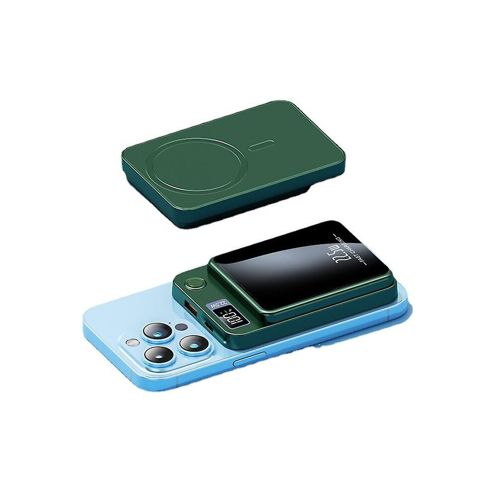 (, 5000Mah) 10000Mah Magnetic Power Bank Pd20w Magsafing Fast Charging External Battery For Iphone 15W Wireless Charge Powerbank For Huawei Green 9130527206881