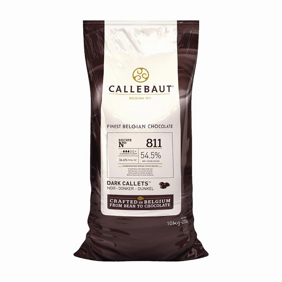 Callebaut Recipe 811 Dark chocolate (54.5%) buttons 10kg