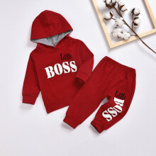 (  Red,   18-24 Months) Kids Toddler Boys Girls Hooded Tracksuit Jumper Tops+Pants Outfits Baby Clothes