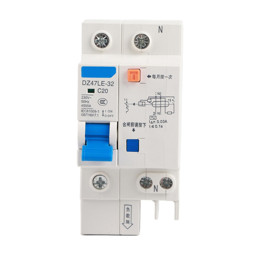 Dz47le 32 1p n 20a 230v Earth Leakage Safety Protection Circuit Breaker (20a)