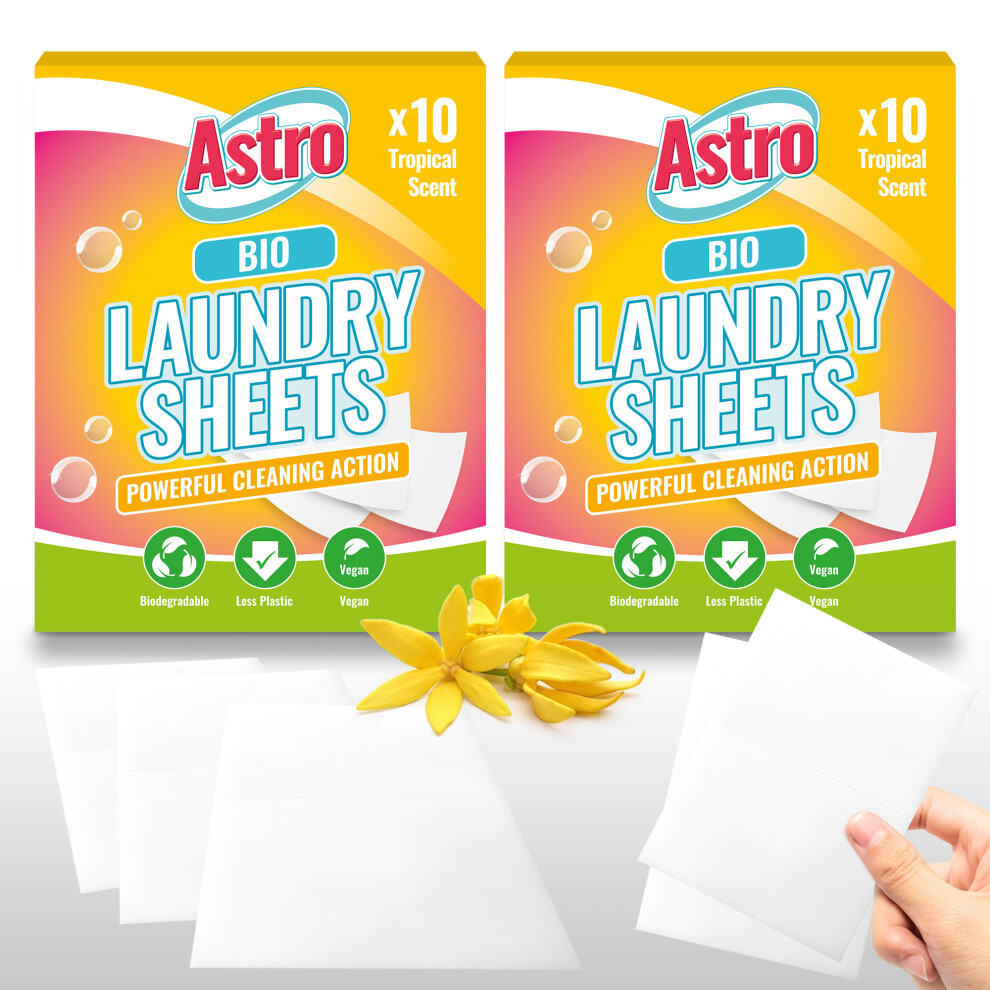 (20 sheets) Non-Bio Laundry Detergent Sheet, Cotton Scent