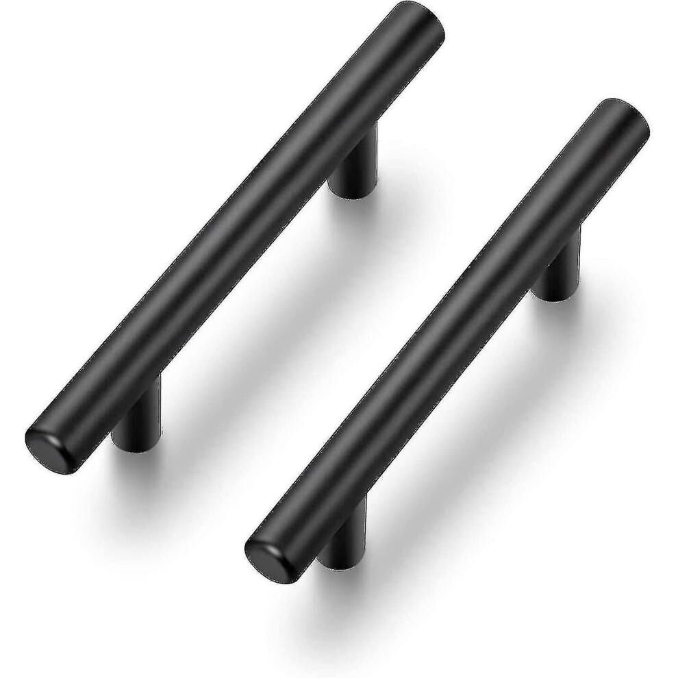 10 Pack Kitchen Handles Cupboard Handles 96Mm Hole Center Stainless Steel Black