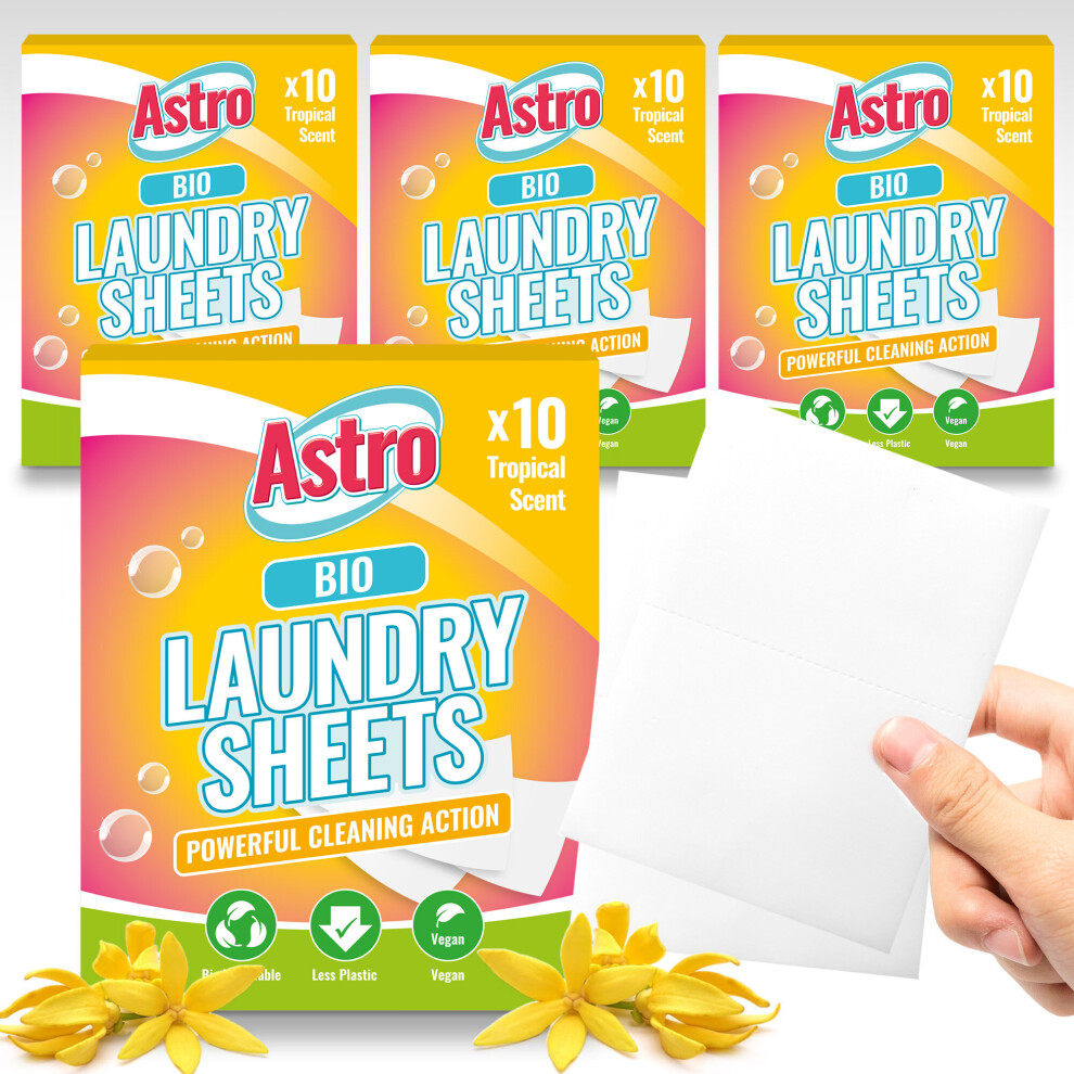 (40 sheets) Non-Bio Laundry Detergent Sheet, Cotton Scent