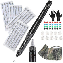 Hand Poke And Stick Tattoo Kit, Stick And Poke Pen Kit Aluminum Alloy Hand Poke Pen With 20 Pcs