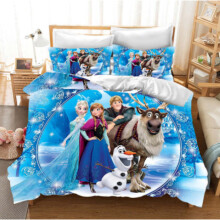(4, Single(135x200 cm)) Frozen Bedding Single Double Duvet Cover Set