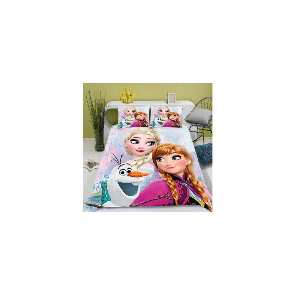(9, Single(135x200 cm)) Frozen Bedding Single Double Duvet Cover Set