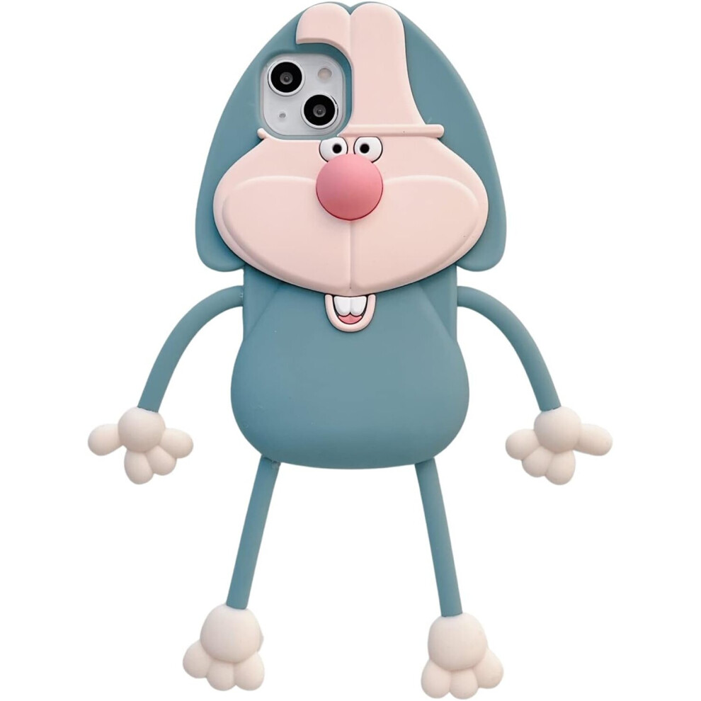 Phone Cases Apply To Iphone 11Pro Max,Cute Cartoon Rabbit Phone Case Unique Fun Cover Case 3D Phone Case Soft Silicone Shockproof Cover Blue 7770197751612