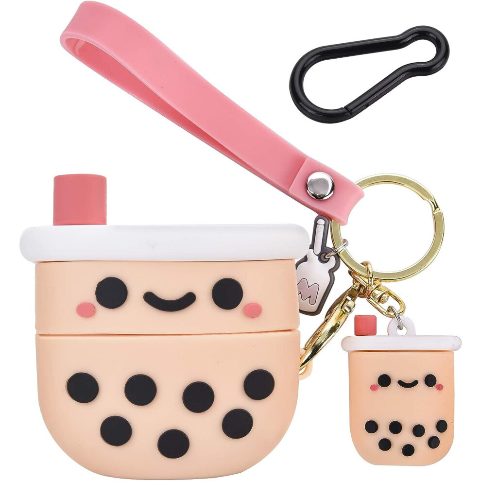 Cute Airpod 3 Case With Boba Keychain Girly Milk Tea Design Compatible With Airpods 3 Generation Case For Women Girls Pink 7770197754088