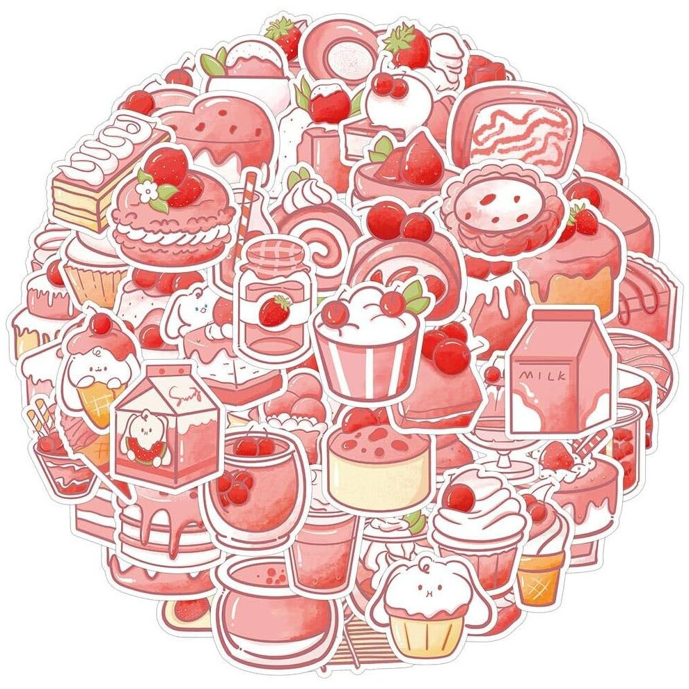 60Pcs sweet and delicious dessert cupcake sticker is suitable for kettle, notebook, mobile phone diary, mug sticker for children and adolescents.