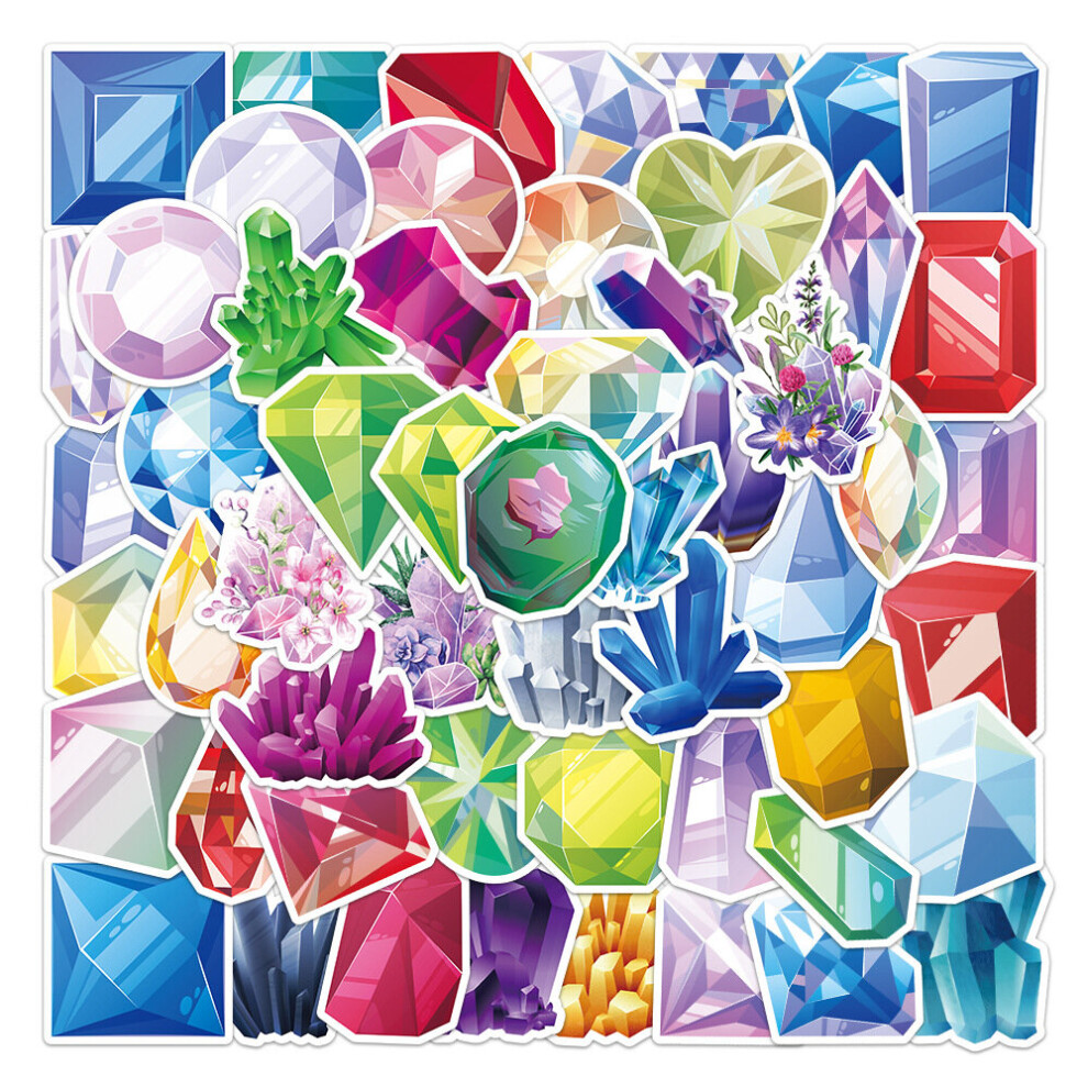 60Pcs Gemstone Stickers Crystal Stickers for DIY Projects Decorations for Water Bottles,Laptops,Phones,Journaling,Mug Decals Perfect for Kids Teens