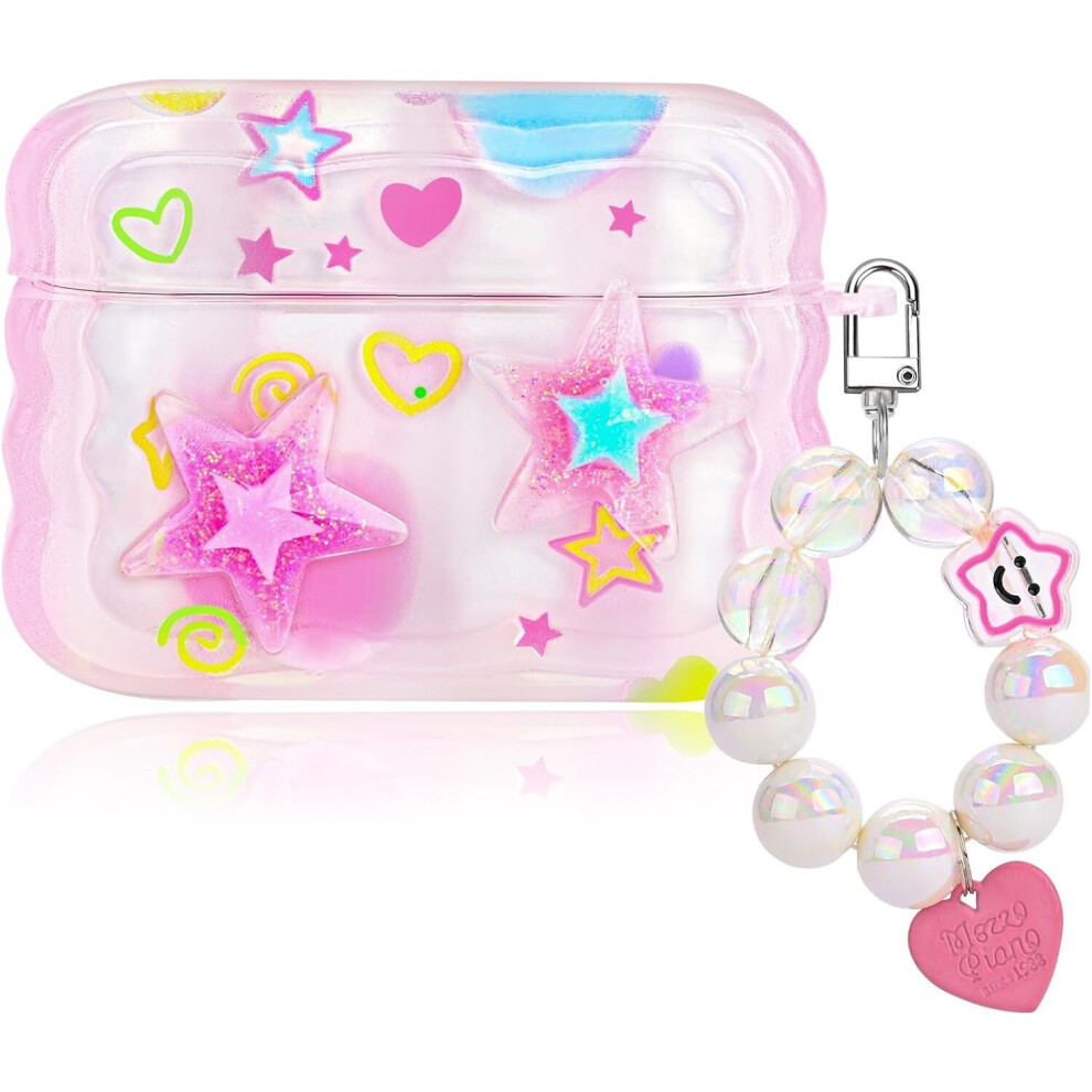 Cute Star Airpod Pro 2 Case With Keychain Compatible With Kawaii Aesthetic Airpods Pro 2 Case For Women Girl 7770197754125