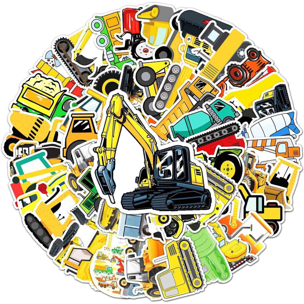 Tianfu 50 Waterproof Stickers For Engineering Vehicles Laptop Kettle Suitcase Refrigerator Truck Excavator Vinyl Stickers For Children And Adolescents