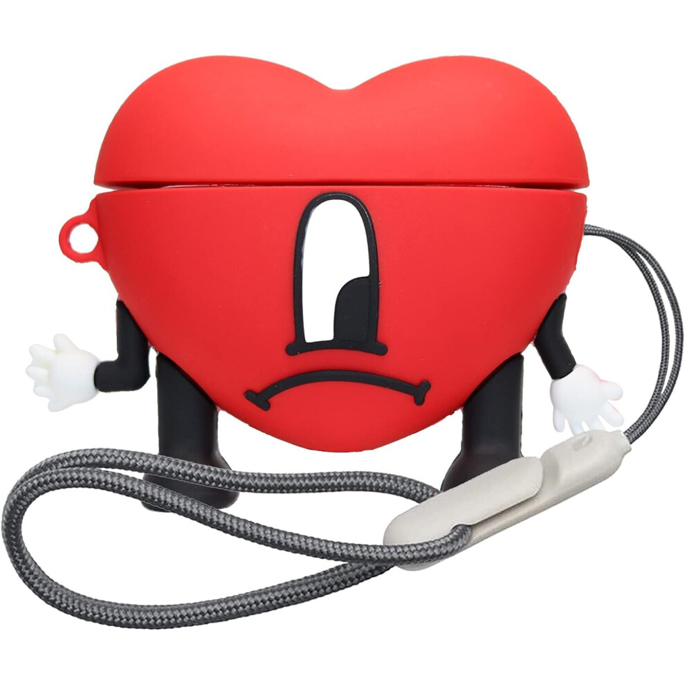 Apple Airpods Pro Adorable Soft Silicone Cover Silicone Shockproof Case Anti-Fall Case For Airpod Pro Case (Heart) 7770197754286