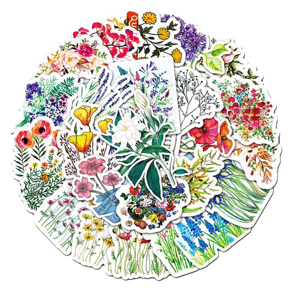 Flower stickers are suitable for teenagers and children, and vinyl waterproof stickers are suitable for laptops, luggage bottles and mobile phones.