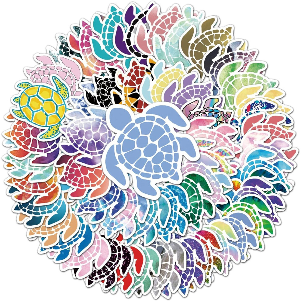 Colorful Sea Turtle Waterproof Vinyl  of 50Suitable for Laptop Travel Case Notebook Phone Car Scrapbook Water Bottle Bike Graffiti Decals