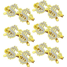 6 Pairs Halloween Dollar Sign Sunglasses Gold Money Glasses for Adults Funny Sunglasses Cool Sign Shaped Dollar Eyeglasses