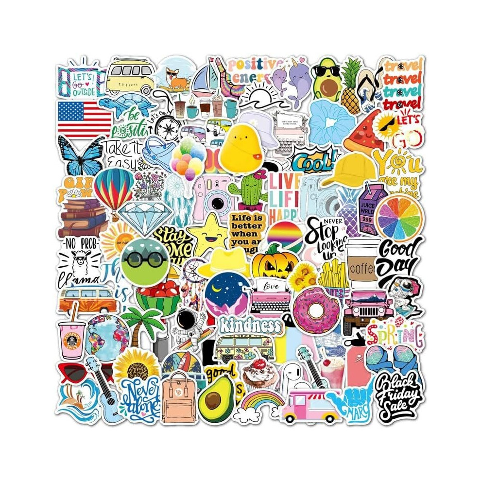 Outdoor Small Fresh Sticker PVC Waterproof Cute Cartoon Guitar Suitcase Outdoor Gift Adult Teen Boy Art Diary Scrapbook Skateboard Decal 100pcs