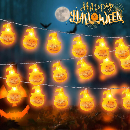 Halloween Pumpkin String Lights,3M 20 LED Pumpkin Lantern Lights ...