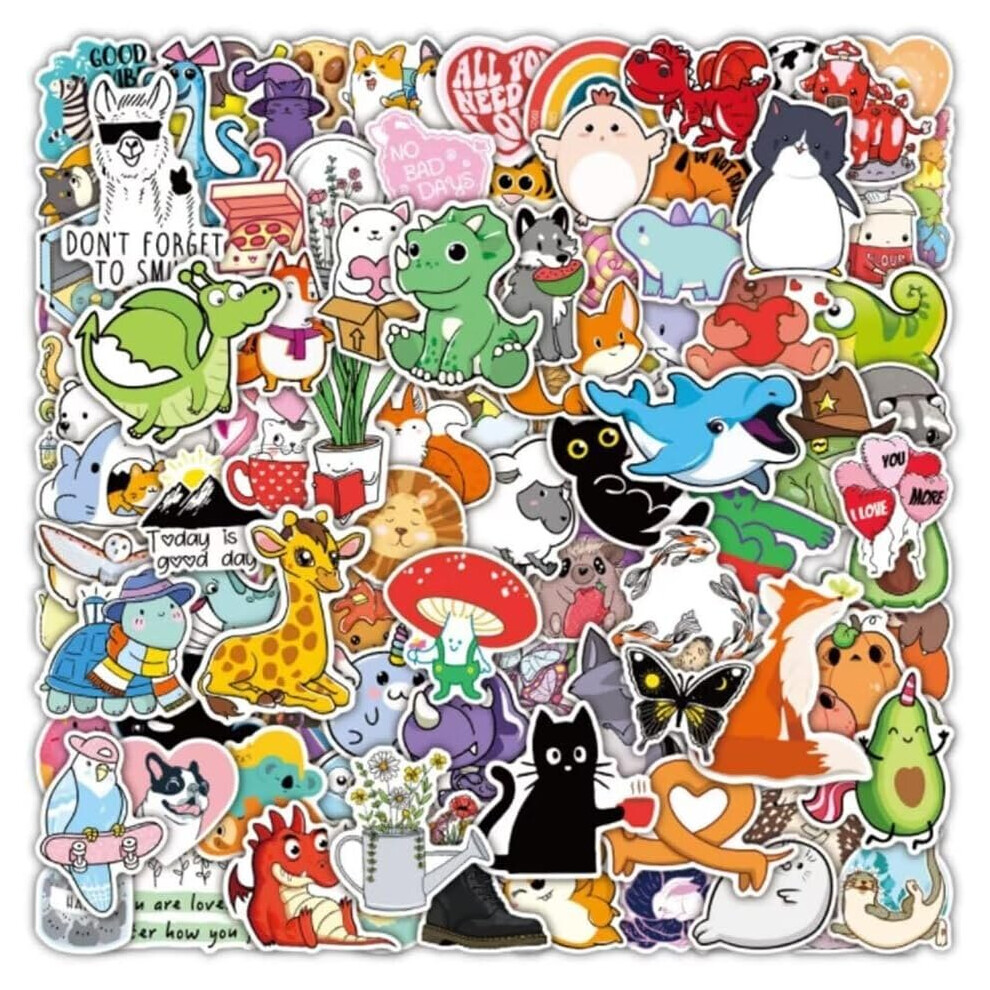 Tianfu 100Pcs Cartoon Stickers Waterproof Stickers
