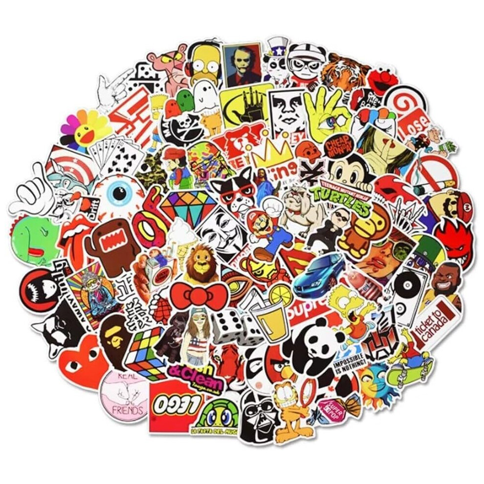 Tianfu 100Pcs Cartoon Stickers Waterproof Stickers
