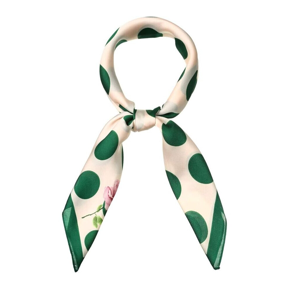 Allegra K 70cm Polka Dots Square Scarf Neck Scarves Kerchief Neckerchief Headband for Women