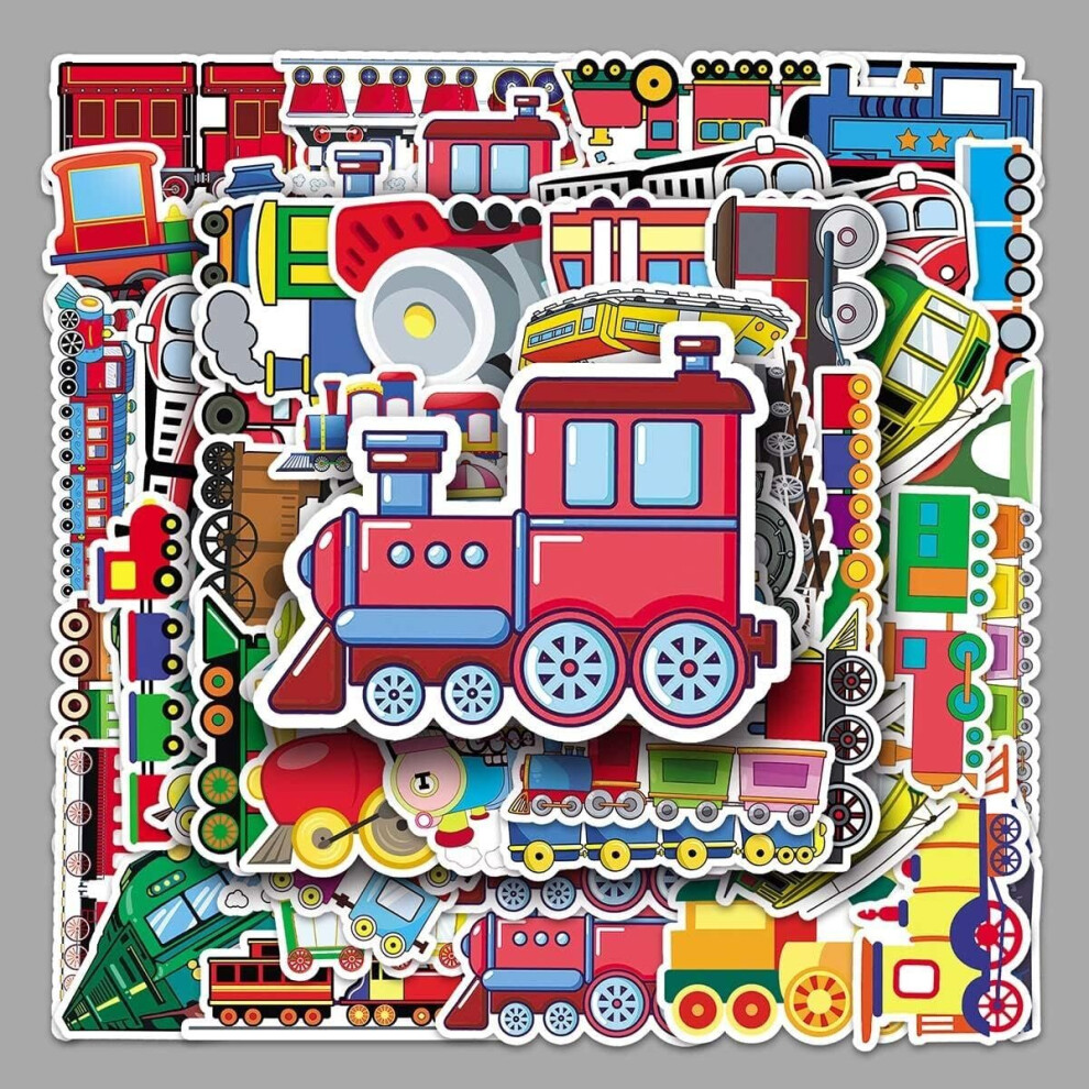 Tianfu 50Pcs Cartoon Train Stickers Waterproof Vinyl Stickers Cute Funny Stickers For Laptop Tablet Phone Hydroflasks Water Bottle Bike Luggage Computer