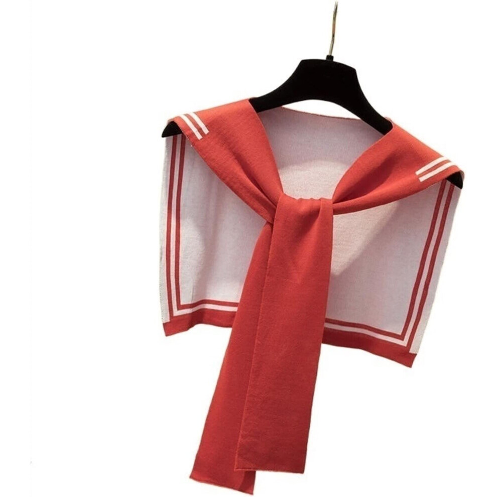Fake Collar Stripe Wool Knit Shoulder Cape Knotted Warm Shawl Protect Neck Woman's Scarf Suitable for Ladies and Girls Clothing-image-OPC-PCHSZBK-NEW