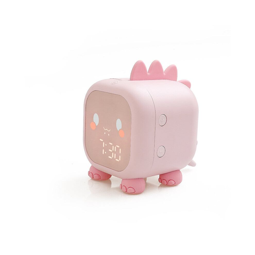 Kids Alarm Clock With Dinosaur, Digital Alarm Clock For Kids Bedroom, Children's Sleep Trainier, Wake Up And Night With Usb (Pink) Light/Pink Tianfu